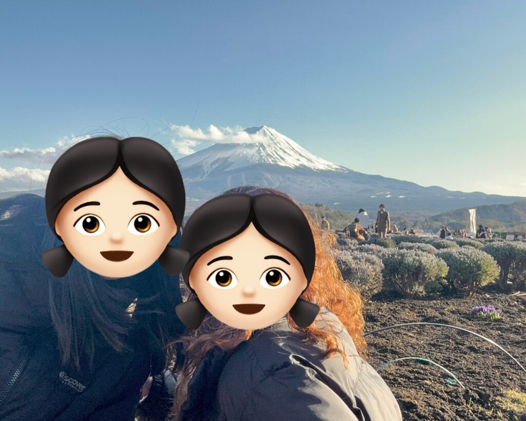 富士山背景2ショット