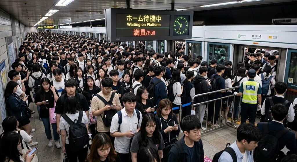 地下鉄 乗車待機列