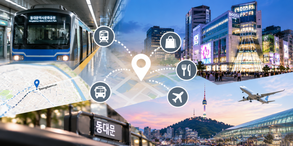 各所へのアクセスが東大門エリアで圧倒的に便利