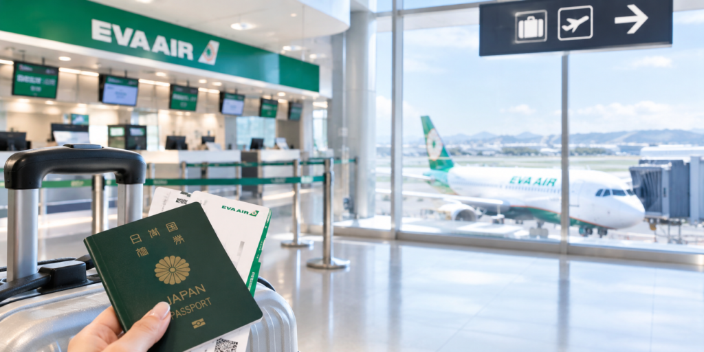 エバー航空　チェックイン〜搭乗